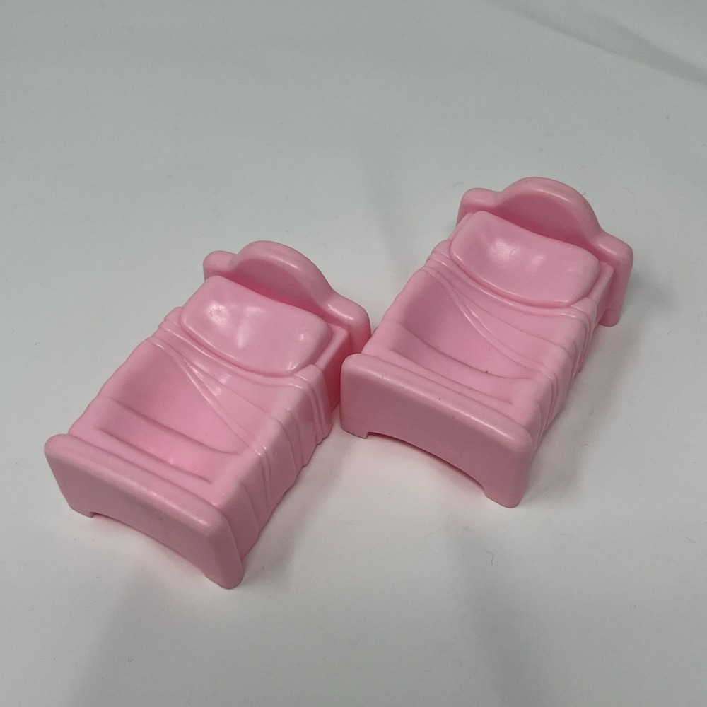 Little People 1996 Replacement Pink Beds Toy Figure Doll House 90s Vintage